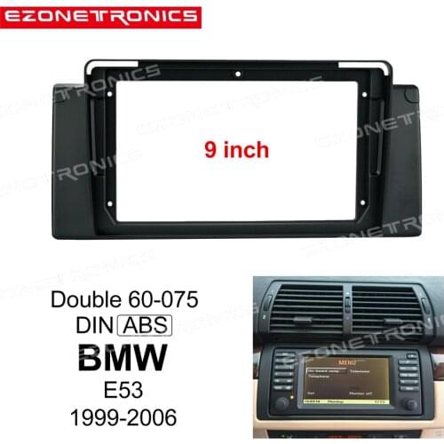 1-2Din Car DVD Frame Audio Fitting Adaptor Dash Trim Kits Facia Panel 9inch For BMW E53 1999-2006