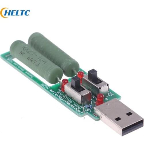 1Pcs USB Resistor Dc Electronic Load Tester With Switch 5V 1A 2A 3A Battery Capacity