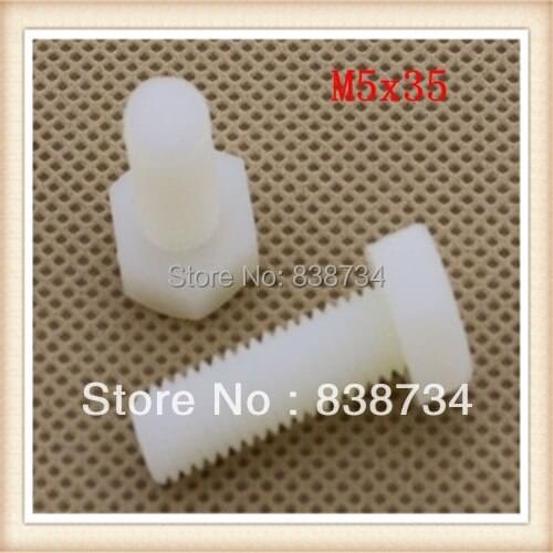 1000pcs din934 m5*35 white plastic hex bolt