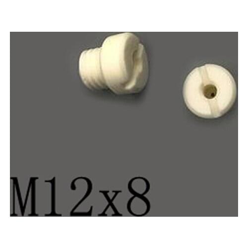 2pcs M12x8mm Slotted Flat Head Holes Screw Ceramic Insulated Bolt High Temperature Corrosion Resistance Zirconin