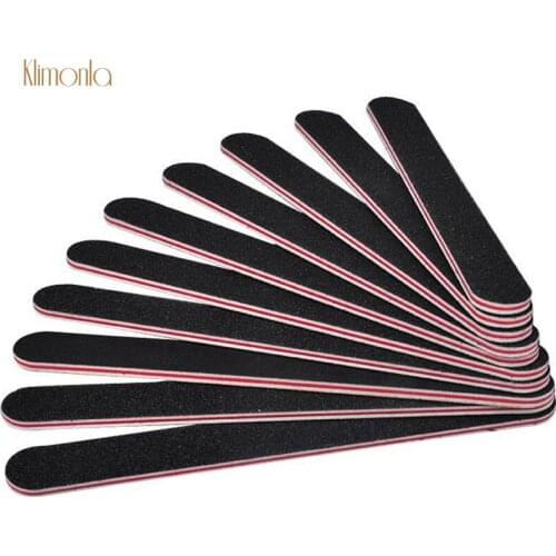 25pcs Black Nail Art Sanding Salon Buffer Files 100/180 Double-sided Nail File UV Gel Polish For Manicure Pedicure Care Tools