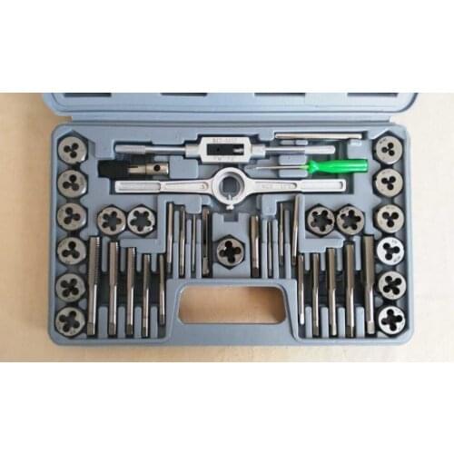 40 pcs kit Hand inch Threading tap die set, thread tap tool set with box packing