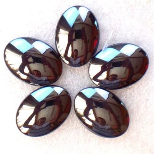 5 pieces/lot) Wholesale Natural Hematite Oval CAB CABOCHON 22x30mm Free Shipping Fashion Jewelry Z4759