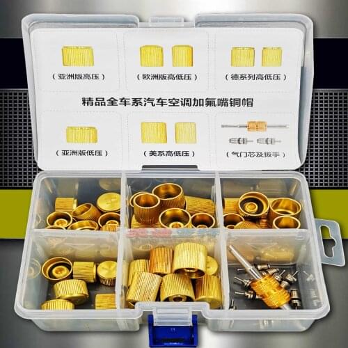 ShenDi YaTe Auto AC Car air conditioning and fluoride mouth copper cap refrigerant valve seat valve cover dust cap set