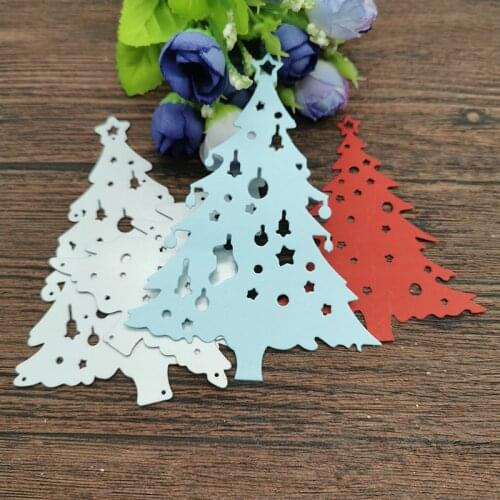 AOKEDIY 2pcs Christmas tree Metal Cutting Dies Stencil Scrapbooking Photo Album Card Paper Embossing Craft DIY