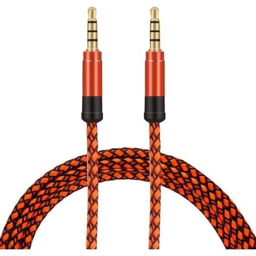 1.5m Nylon Jack Audio Cable 3.5 mm to 3.5mm Aux Cable 3m Male to Male Gold Plug Car Aux Cord for iphone Samsung xiaomi 100pcs