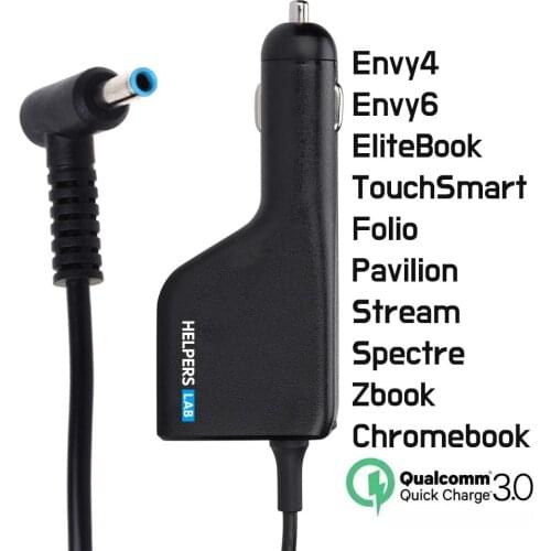 19.5V Laptop Car Power Adapter Charger For Hp Envy14/15 Pavilion M4/15 17 Spectre X360 Stream 11 13 14