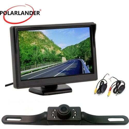 Car Monitor Reversing Camera Wireless Transmitter 7 LED 8 LED Parking Monitor 5 Inch TFT HD Desktop Night Vision GPS Long-Term