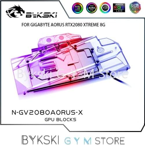 Bykski GPU Water Block For GIGABYTE AORUS RTX2080 XTREME 8G Graphics Card,Full Cover Copper Radiator Block ,N-GV2080AORUS-X