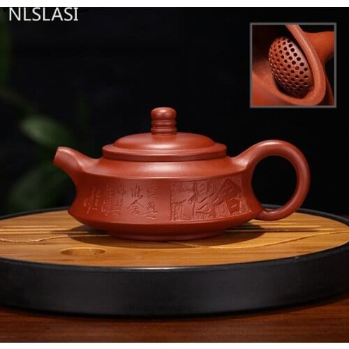 WSHYUFEI Yixing Zisha Teapot Famous Dahongpao kettle Pure handmade Raw ore Purple Clay teapot Upgrade ball filter 140ml
