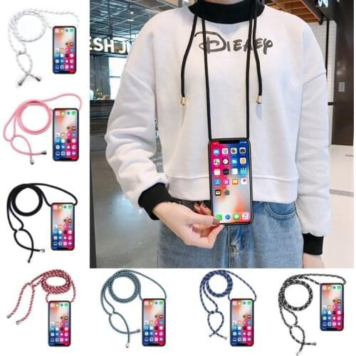 For Samsung Galaxy A02 A02S J6 Plus J8 M31 Prime M31S M51 M60S M80S A32 M02 M02S Strap Cord Chain Case Shoulder Phone Cover