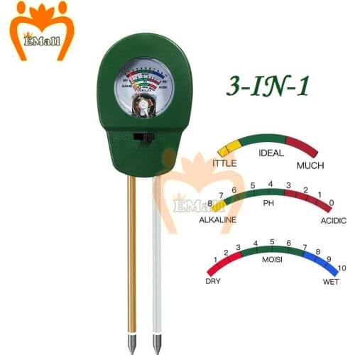 3 in1 Soil Water Moisture Sensor PH Meter Acidity Humidity PH Fertility Test Garden Plants Flowers Moisture Testing Instrument