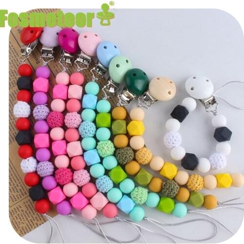 Fosmeteor Baby Supplies Hemu Pacifier Clip Toy Teether Baby Soothing Silicone Teething Teething Pacifier Chain Anti-drop Chain