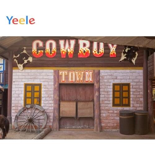 Wild West Western Cowboy Style Town House Wheel Scene Photography Backgrounds Custom Photographic Backdrops For Photo Studio
