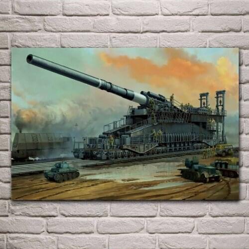Art Dora unique heavy train artillery guns army ermany caliber 807 mm posters on the wall picture home living room decoration