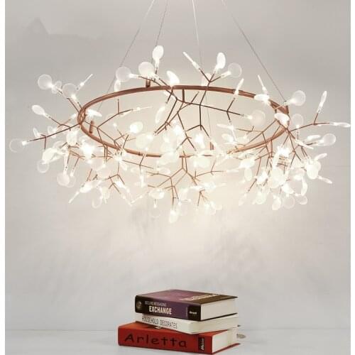 Creative Art Designer 162/216 LEDs D125cm D160cm LED Round Chandelier Luxury Tree Leaf Deco Chandeliers For Dining Room Bedroom