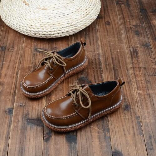 Mori Literary Retro Thick Bottom Big Head Doll Shoes College Wind Flat Casual Shoes Japanese Harajuku Wild Handmade Single Shoes