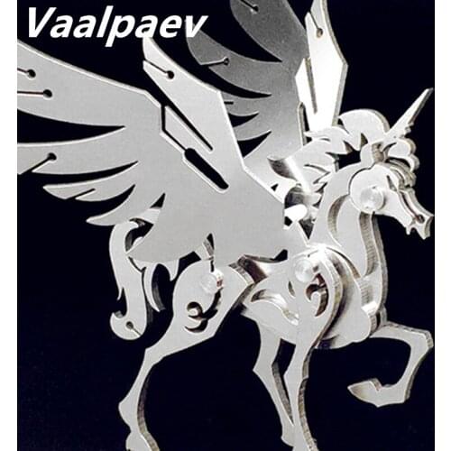 3D Iron Unicorn Metal DIY Puzzles Stainless Steel Model Mechanical Assemble Craft Kits Toys for Adults Men Boys Home Decoration
