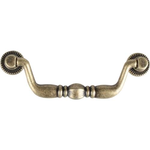 New Chinese Antique Handle Modern Simple Drawer Cabinet Cupboard Door Handle Green Bronze Hole Distance 97mm