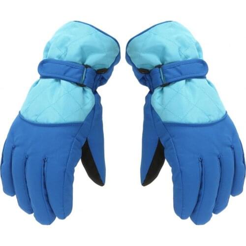 1 Pair Winter Gloves Windproof Wide Applicability Knitted Fabric Waterproof Anti-slip Kids Warm Gloves for Cycling