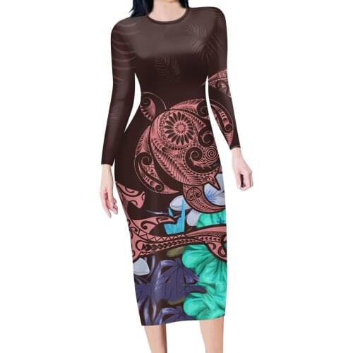 Birthday Maxi Dresses for Women Party Flower Dress Long Sleeve High Waist Elegant Hawaii Vintage Dress Wholesale Dropshipping