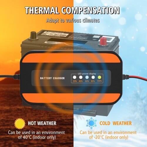 2A 12V Fully Automatic Smart Battery Charger Digital Display Pulse Repair Lead-Acid Battery Charger for Motorcycle Car M