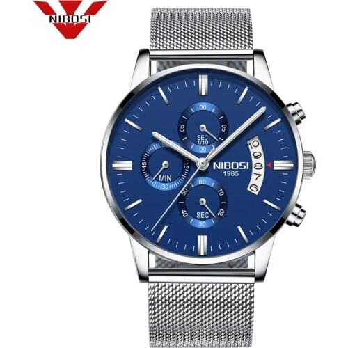 NIBOSI Casual Watch Men Steel Quartz Ultra Thin Clock Male Waterproof Sport Fashion Watches Bracelet Clock Relogio Masculino