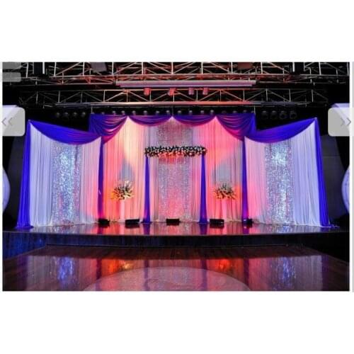 Luxurious Wedding Background backdrops Large Wedding Sequins curtain Triple parts wedding stage background