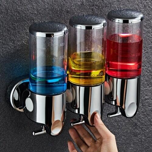 Manual Wall-mounted Plastic Mobile Phone Washing Household Hotels Double-headed Soap Dispenser Two-in-one Dispenser for Soap Box