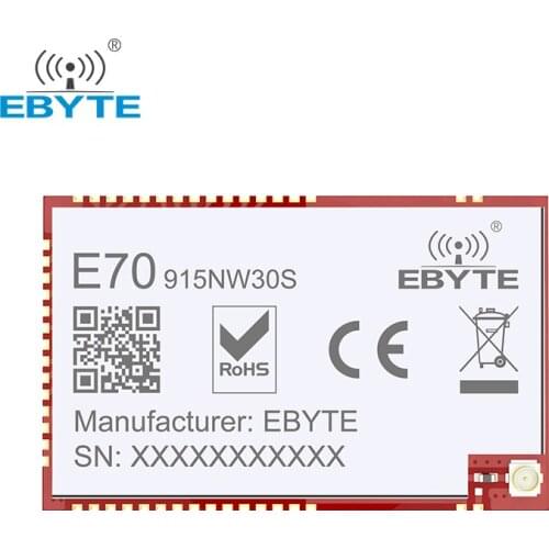 CC1310 Star Network Module 915MHz 30dBm Wireless Transceiver Long Distance 6.5km Stamp Hole/IPEX Antenna EBYTE E70-915NW30S