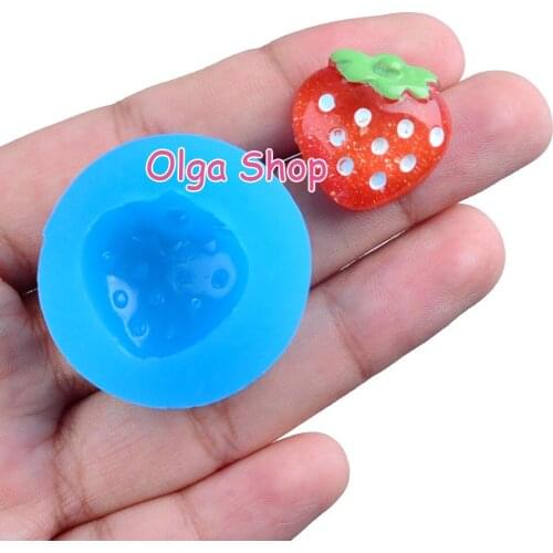 SYL006 19.7mm x 19.5mm Strawberry Silicone Mold Fondant Cake Decoration Candy Resin Clay DIY Pendant Candle Soap FOOD SAFE