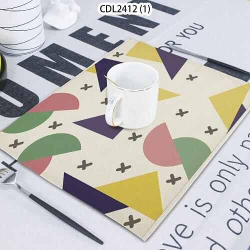 Geometric Pattern Semicircle Triangle Printed Cloth Towel Cloth Home Decoration Table Mat Cloth Coaster 42*32 Servilletas Tela