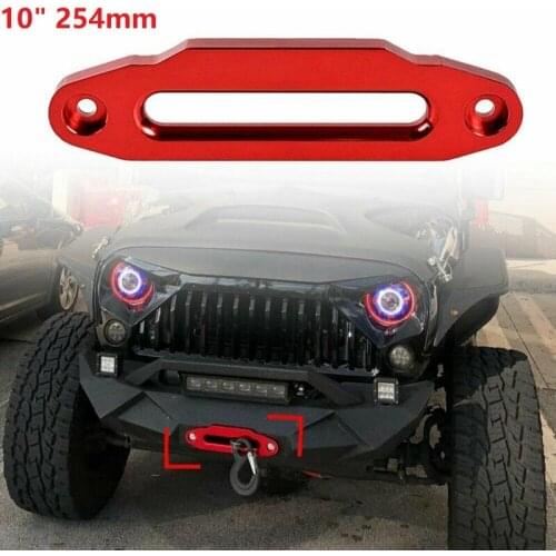 10 Inch 254mm High-Grade Billet Aluminum Hawse Fairlead 8000-15000 LBs ATV UTV Synthetic Winch Rope Cable Red