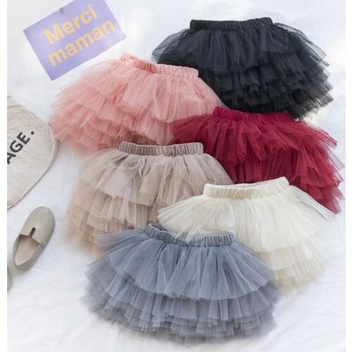 Baby Girls Tutu Skirt Toddlers Tiered Tulle Skirt Alined Kids Princess Skort Children Birthday Party Puffy Skort 12 months 24 3t