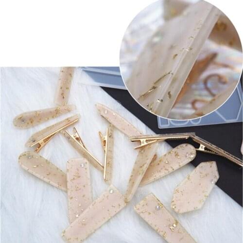 1PCS transparent silicone mold Barrette Hairpin Silicone Mold Making Hair Stick Mould Jewelry Pendant Resin Craft bobby pin