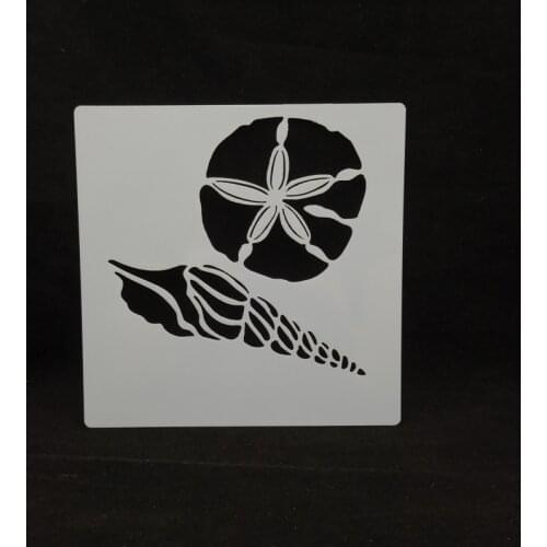 13*13 conch Plastic Layering Stencils for DIY Scrapbooking/photo album Decorative Embossing DIY Paper Cards Crafts