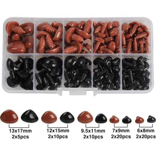 130pcs/box Mini Plastic Safety Noses Triangle For Teddy Bear Amigurumis Dolls Accessories Stuffed Animals Toys