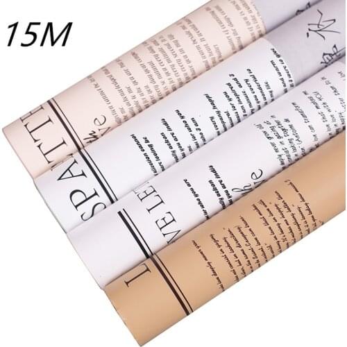 15M Letter Flower Wrapping kraft Paper Material Waterproof Bouquet Wrapping Paper decorationGift Love letter wrapping paper