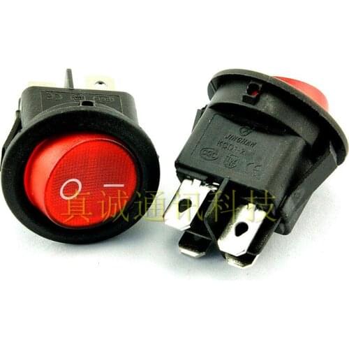 15pcs rocker switch KCD1-224 Power Switch Rocker Switch 4 feet 2 files illuminated 6A 250V