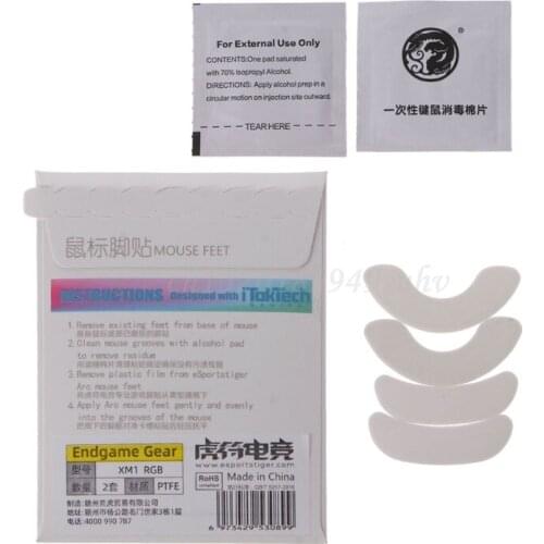 2 Sets/pack Esports Tiger Gaming Mouse Feet Mouse Skate For Endgame Gear XM1 RGB Mouse Glides Curve Edge