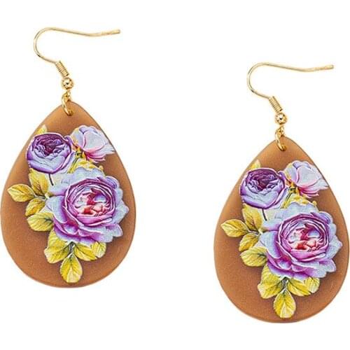 2021 Ins Gold Metal Acrylic Flower Irregular Minimalism Piercing Earrings Trendy Women Party Jewelry