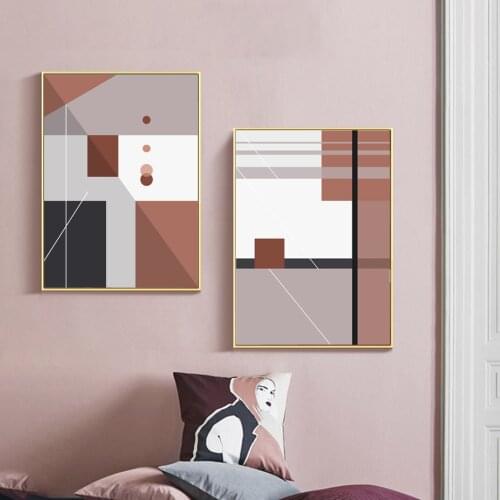 Multi Colors Geometric Lines Wall Art Abstract Canvas Painting Modern Poster and Print Pictures for Living Room Home Decoration