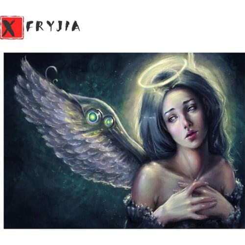 Diamond Painting Abstract art, angel girl with wings 5d Diamond Embroidery Full Display Diamond Mosaic Cross Stitch Decoration