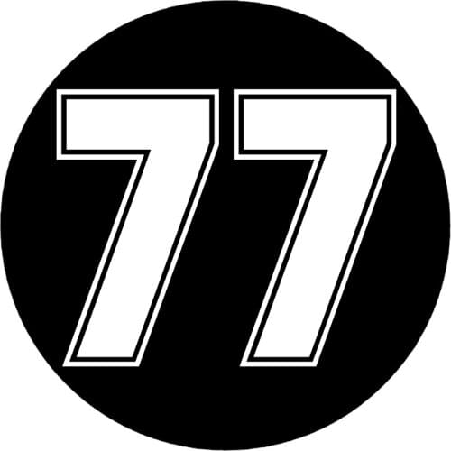 Racing number 77 funny vinyl car sticker waterproof car decal stickers on truck bumper rear window 10*10cm