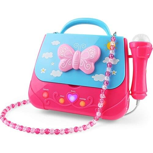 Kids Karaoke Machine Girls Karaoke Machine Toys Music Player with Microphone and Lights,Operated Portable Singing Machine