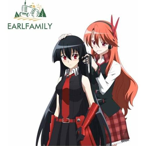 EARLFAMILY 13cm x 10.2cm for Akame Ga KILL Akame and Chelsea Vinyl Decal Anime Personality Scratch-proof Suitcase Car Stickers