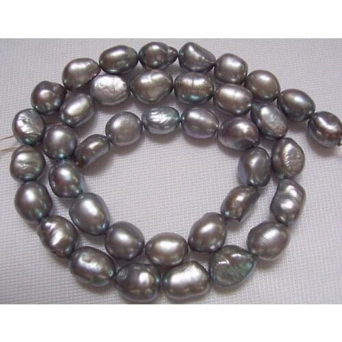 KKGEMS Wholesale 5Strands Natural 7x9mm Freshwater Gray Baroque Pearl Strand Shimmery Pearly 14" Strand