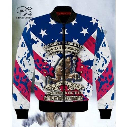 Eagle Army Flag Newest Men/Women Winter Warm Bomber Jackets 3D Printed Autumn Zipper Flight Jacket Casual Unisex Harajuku Coat 1