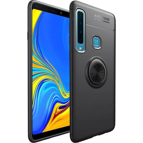 MAKAVO For Samsung Galaxy A9 2018 Case A9s Ring Holder Soft Silicone Matte Back Cover on For Samsung A9 Pro 2018 A920 Phone Case