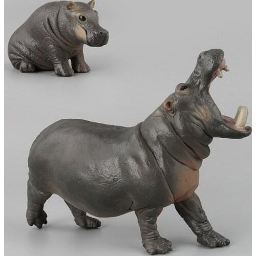 Simulation Wild Animal Hippo Model Action Figure Doll Child Educational Toys